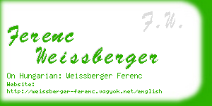 ferenc weissberger business card